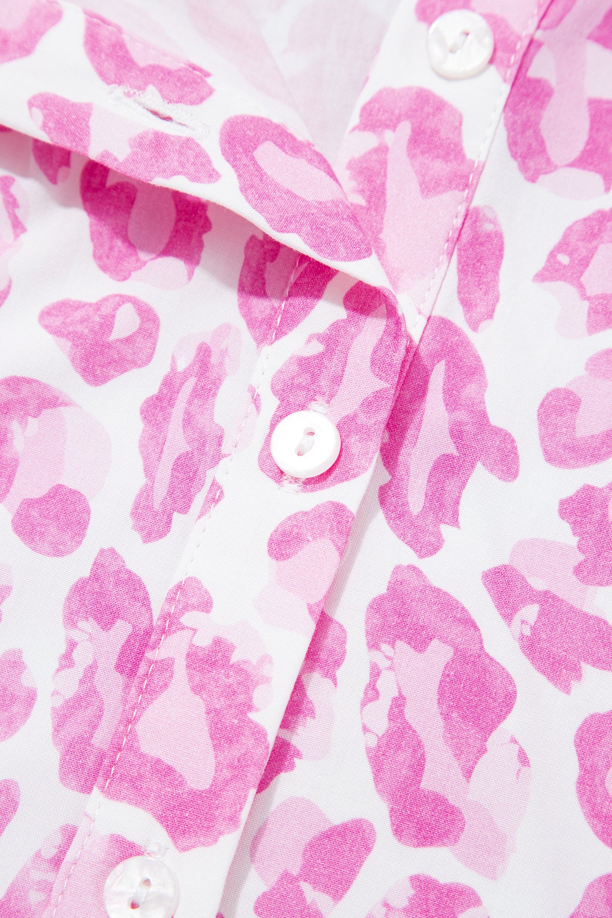 Pretty in Pink Leopard Tie-Waist Shirt Dress