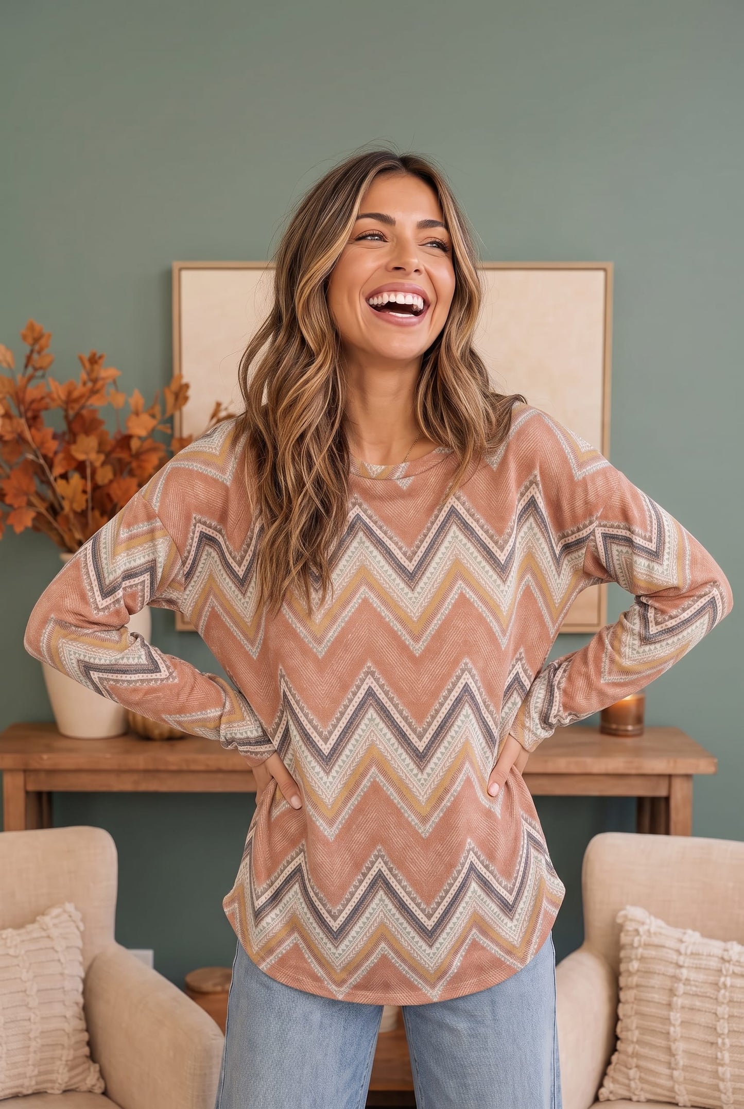 Chevron Dreams Long Sleeve Top