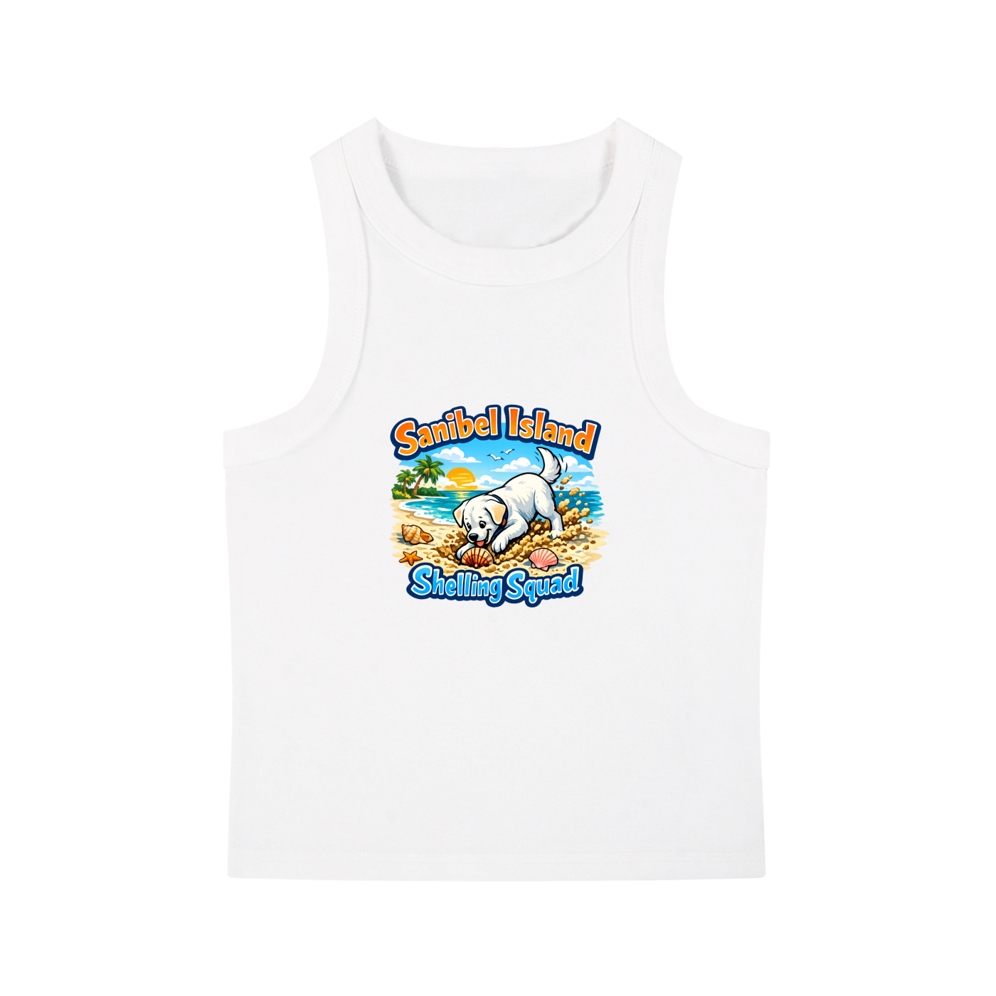 Sanibel Island Shelling Squad Crop Tank