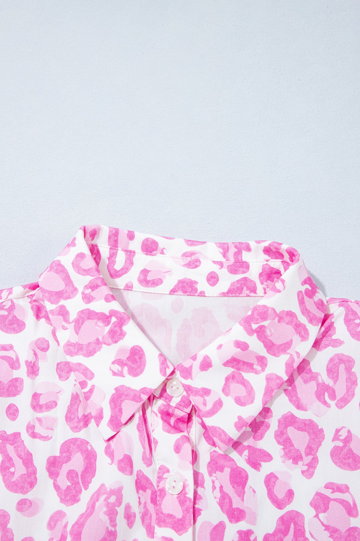Pretty in Pink Leopard Tie-Waist Shirt Dress