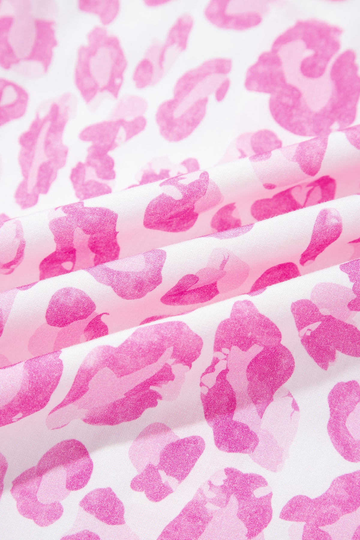 Pretty in Pink Leopard Tie-Waist Shirt Dress