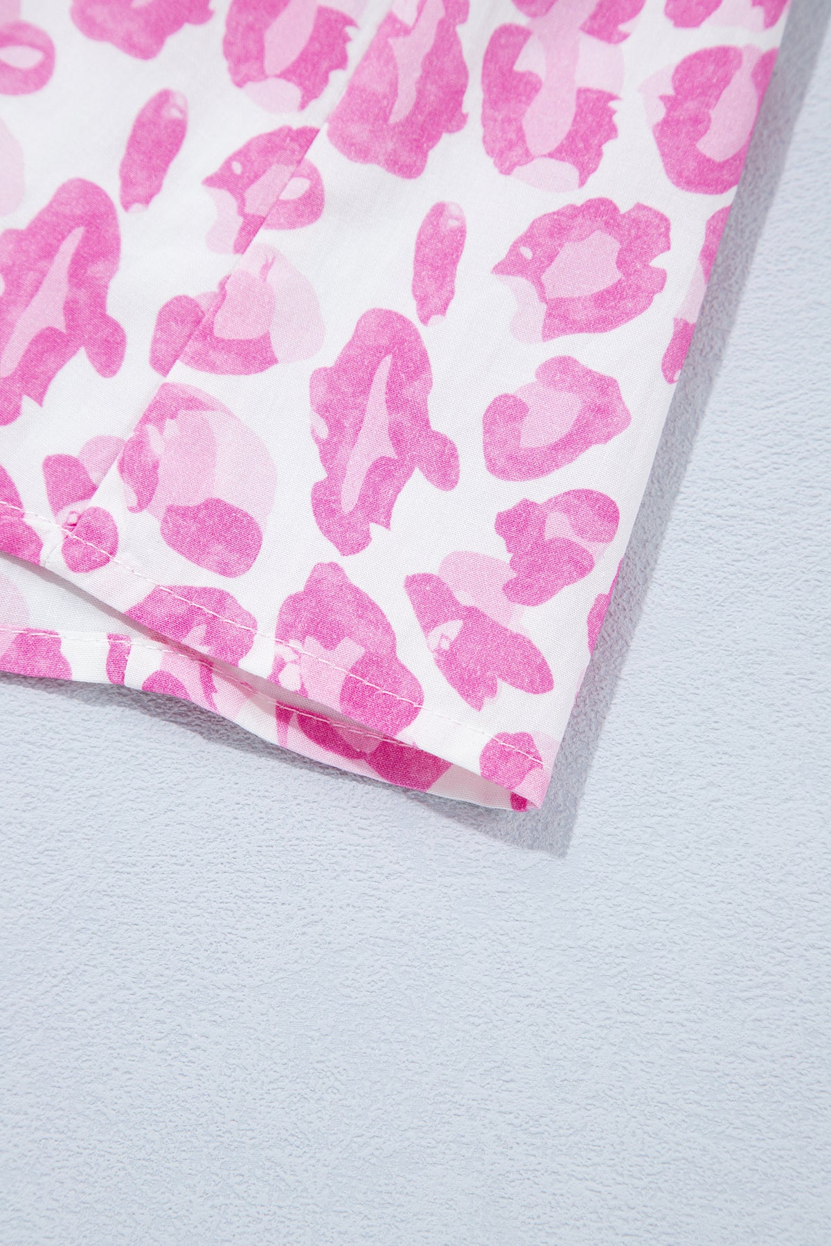 Pretty in Pink Leopard Tie-Waist Shirt Dress