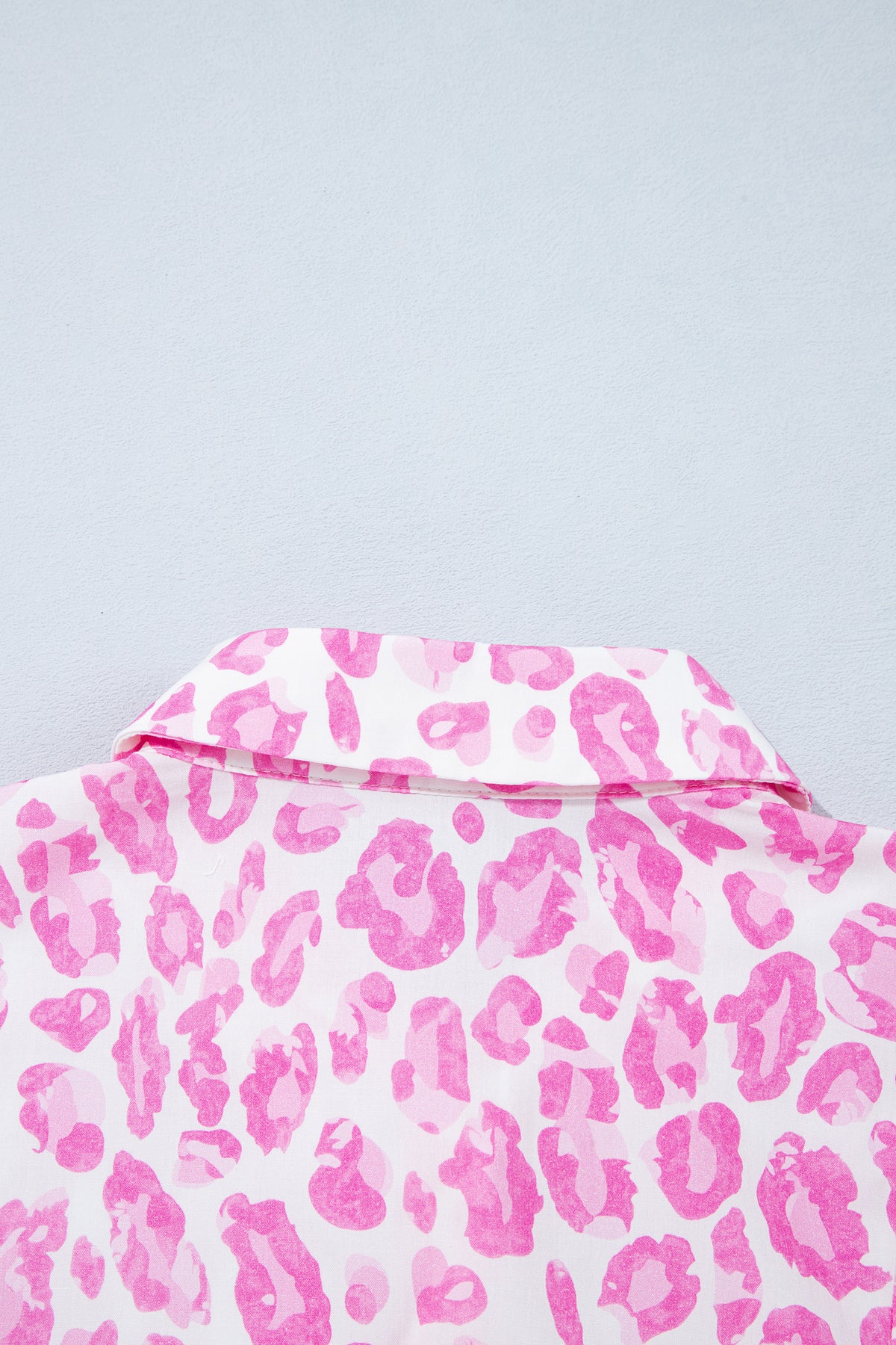 Pretty in Pink Leopard Tie-Waist Shirt Dress