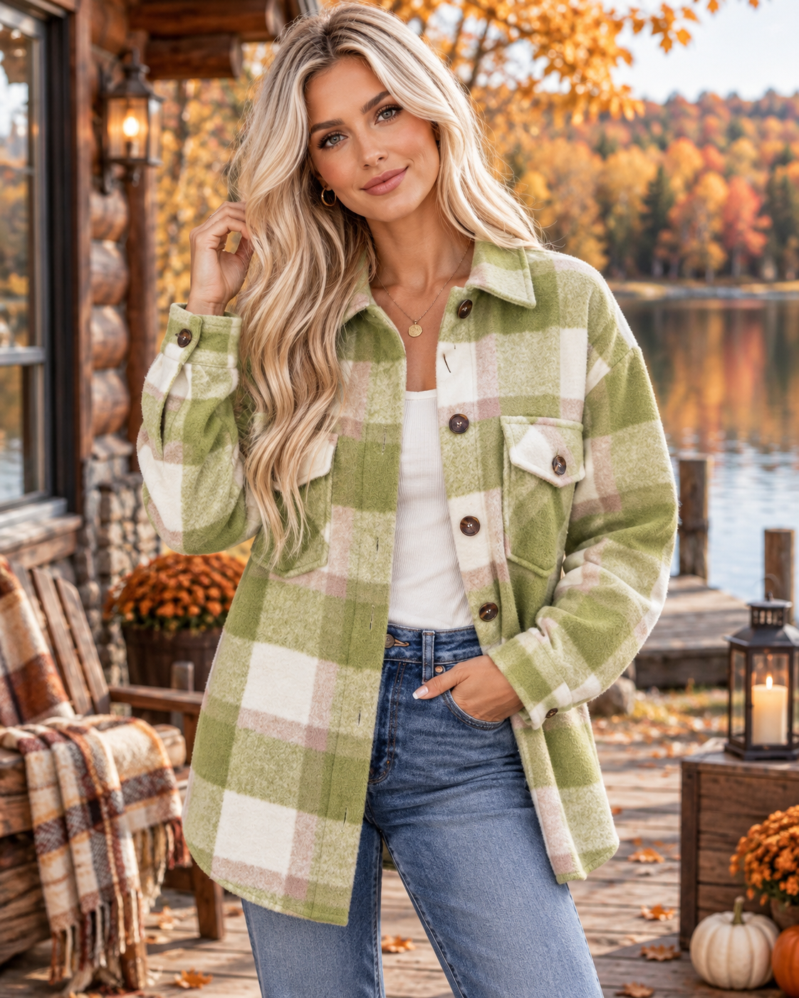 Sage Meadow Plaid Shacket