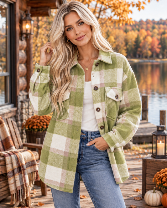 Sage Meadow Plaid Shacket